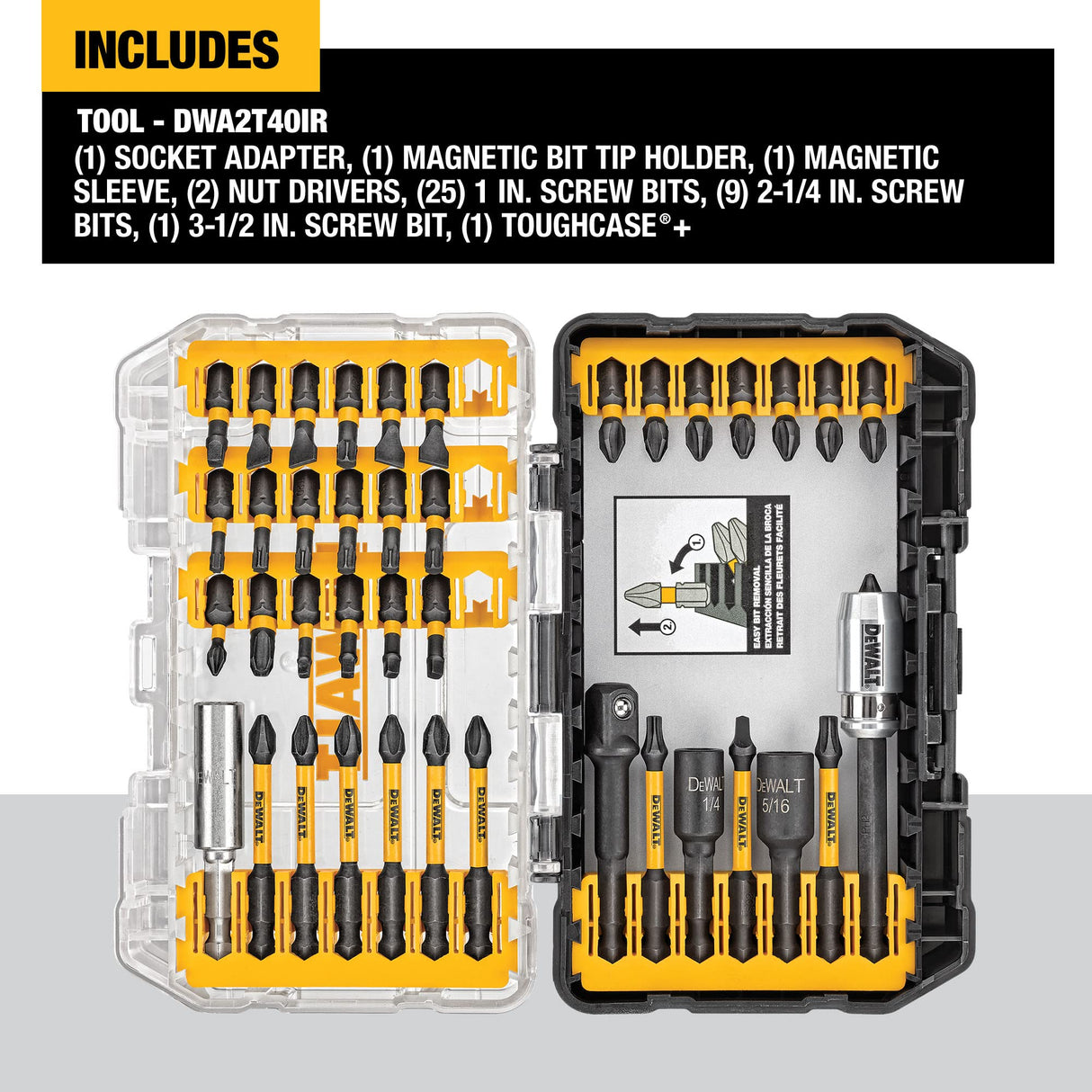 DEWALT Screwdriver Bit Set, Impact Ready, FlexTorq, 40-Piece (DWA2T40IR) DEWALT