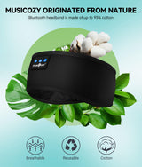 MUSICOZY Sleep Headphones Bluetooth 5.2 Headband, Sports Wireless Earphones Sweat Resistant Earbuds with Ultra-Thin HD Stereo Speaker for Workout MUSICOZY
