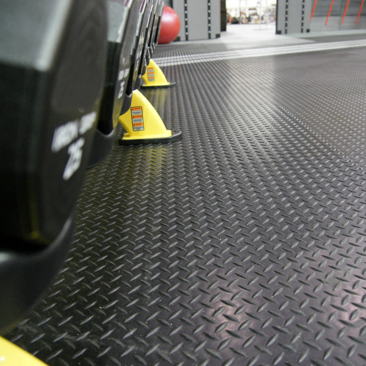 Rubber-Cal Diamond-Plate Rubber Flooring Rolls - 3 mm x 4 ft x 3 ft Rolls - Black Rubber-Cal