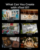 xTool S1 Enclosed Laser Cutter and Engraver Machine with Air Assist, Honeycomb, 40W Laser Power, 600mm/s, 419 * 319mm for Batch Process, Laser xTool