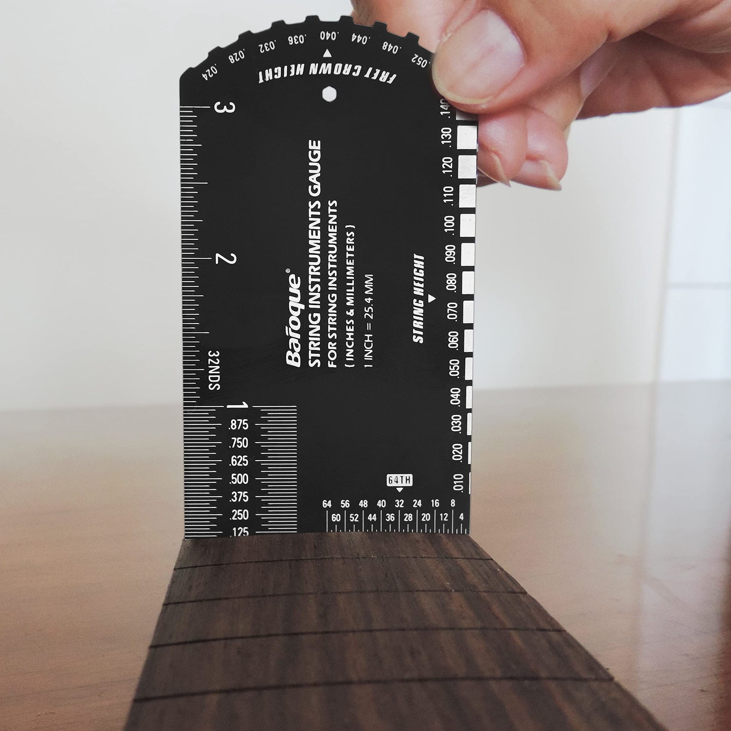 Baroque Stringed Instrument Action Ruler Gauge Luthier Measuring Tool for Electric Acoustic Guitar Bass Ukulele Mandolin Banjo SIG-10 Baroque