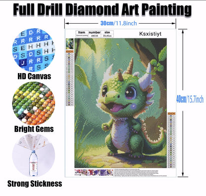 Ksxistiyt Diamond Art Painting Kits for Adults, Colorful Dragon Full Drill Diamond Dots Paintings for Beginners, Round 5D Paint with Diamonds - WoodArtSupply