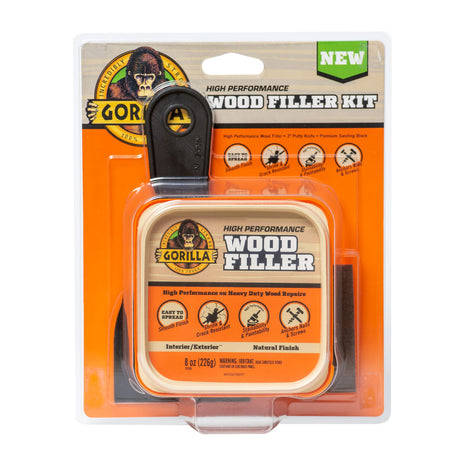Gorilla All Purpose Wood Filler Wood Repair Kit with Putty Knife and Sanding Block Gorilla
