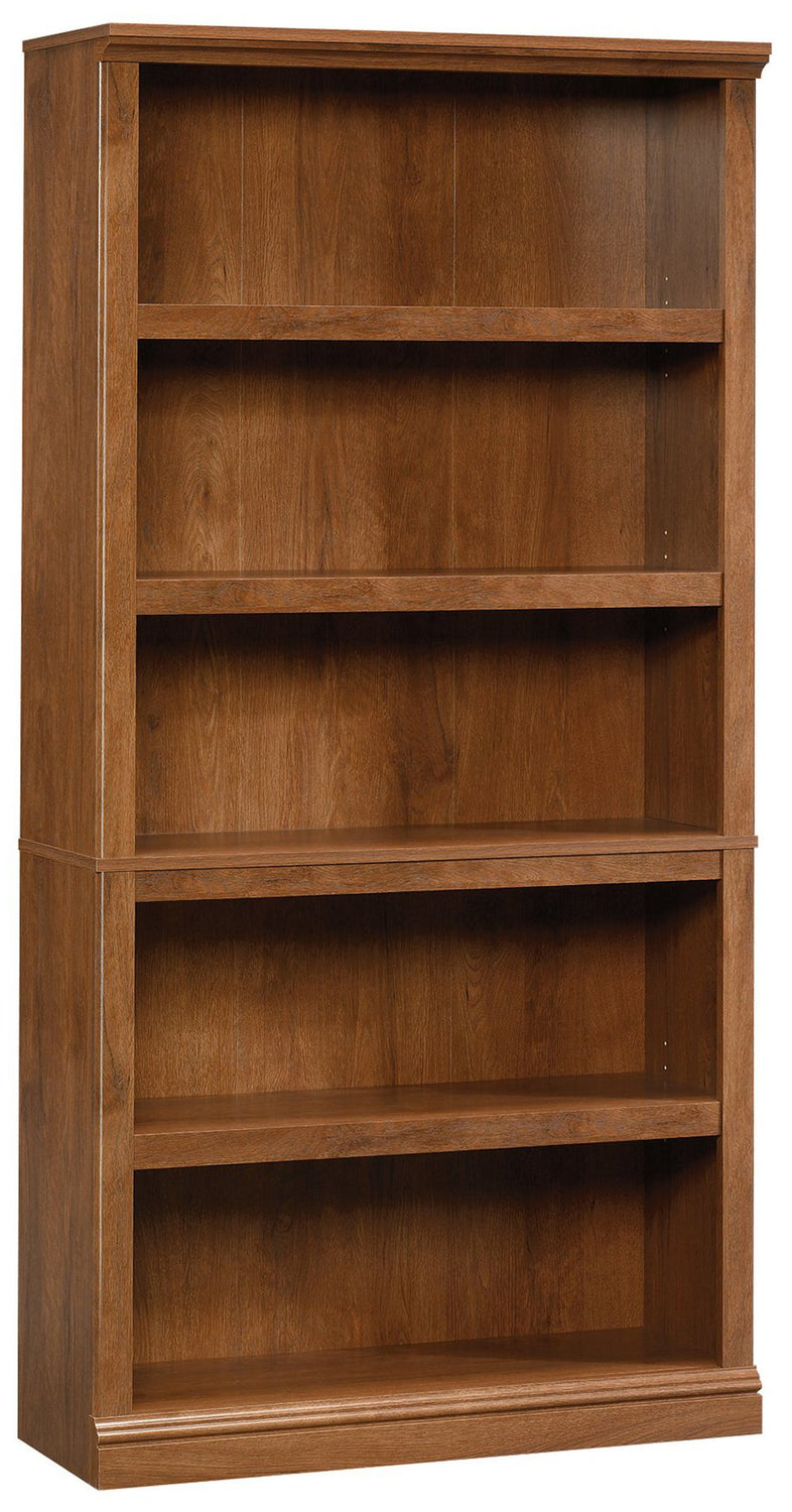 Sauder Miscellaneous Storage 5 Split Bookcase/Book Shelf, L: 35.28" x W: 13.23" x H: 69.76", Oiled Oak finish Sauder