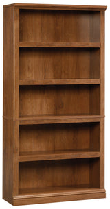 Sauder Miscellaneous Storage 5 Split Bookcase/Book Shelf, L: 35.28" x W: 13.23" x H: 69.76", Oiled Oak finish Sauder