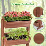 S AFSTAR Wooden Vertical Raised Garden Bed, 3 Tiers Tiltable Elevated Garden Planter w/3 Drainage Container Boxes & Tiltable Planter, Standing S AFSTAR