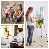 Art Painting Display Easel Stands - Portable Adjustable Aluminum Metal Tripod Artist Easels with Bags, Height from 17" to 66", Extra Sturdy for abitcha