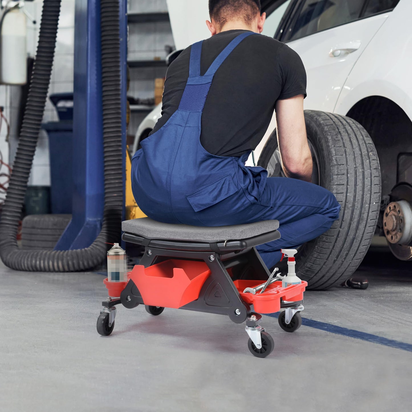 YITAHOME Mechanic Stool 330 LBS with Wheels, Heavy Duty Rolling Mechanics Seat, Rolling Tool Seat for Automotive Auto Repair - WoodArtSupply