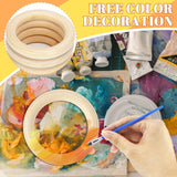 Wpxmer 15 PCS Unfinished Wooden Rings for Crafts - 4 Inches Natural Solid Wood Rings for DIY Projects, Macrame and Jewelry Craft Making Wpxmer