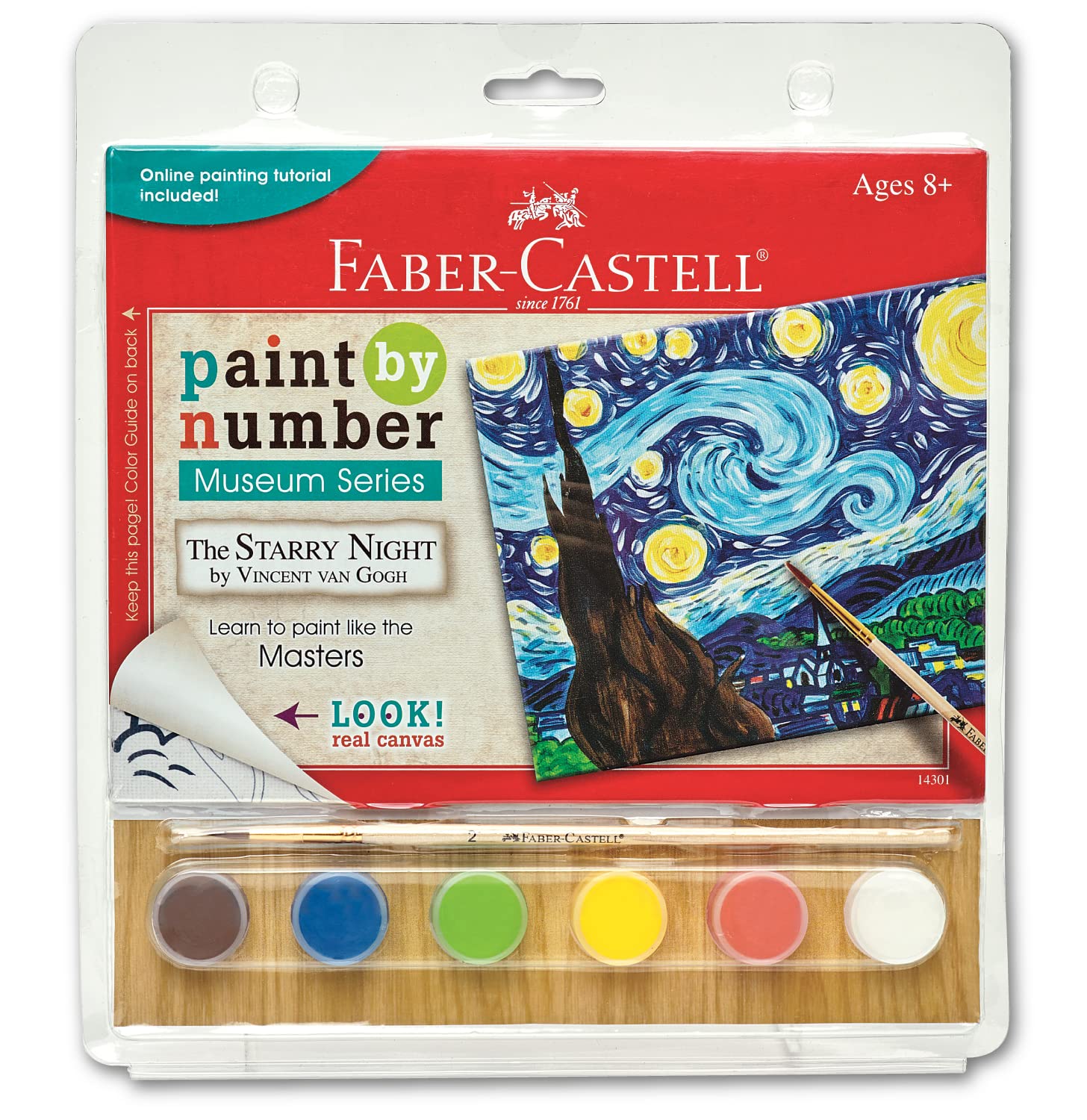 Faber-Castell Paint by Number Museum Series - Vincent Van Gogh, The Starry Night - Paint by Numbers for Adult Beginners & Young Artists (Packaging - WoodArtSupply