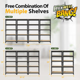 BuxWellBang 5-Shelf Heavy Duty Shelving - Adjustable Garage Storage Shelves, Metal Utility Storage Racks for Warehouse Pantry Basement Kitchen, BuxWellBang