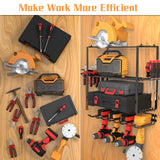 ZEAKOC Power Tool Organizer, 4 Layers Heavy Duty Drill Holder Wall Mount,Metal Hangers Utility Storage Shelves for Power Tools,Separate Rack ZEAKOC