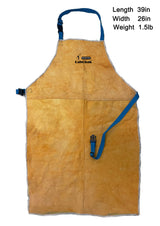 Leather Work Shop Apron with Pocket, Buckle straps, Heat & Flame-Resistant Heavy-Duty Welding Apron LahChak