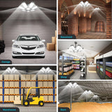 CHENGCHILIT LED Garage Light 2 Pack - 200w 20000LM 6500K Garage Lights Ceiling Led with 7+1 Adjustable Panels, Led Shop Lights Screw in E26 E27 Bulb CHENGCHILIT