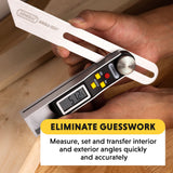 General Tools T-Bevel Gauge & Protractor #828 - Digital Angle Finder with Full LCD Display & 8" Stainless Steel Blade - WoodArtSupply