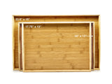 Bam & Boo - Natural Bamboo Serving Tray Extra Large Rectangular with Handles - for Food, Drinks, Storage, Decor, Vanity, Breakfast, Parties, Bam & Boo