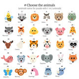 Animals Wooden Name Puzzle | Busy Board Puzzle | Toddler Toys | Baby Girl Gifts | Gift for Kids | Baby First Easter Present | Birthday Gift Zuzu Puzzle