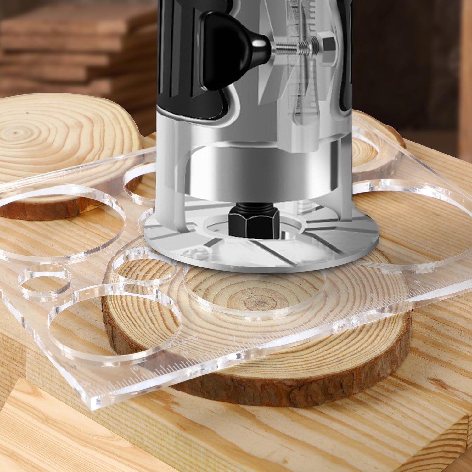 Soimuk Router Templates for Woodworking,Router Jig Circle Inlay Templates Decorative,13-in-1 Router Templates(10 * 7.8 inches) soimuk