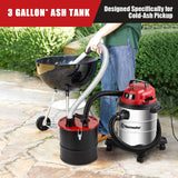 Vacmaster VOC508S 1102 5 Gallon Stainless Steel Wet Dry Shop Vacuum and 3 Gallon Ash Tank Combo Vacmaster