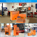 High Capacity Tool Chest Tool Box, Rolling Tool Chest with 8 Drawers, Portable Top Box with Lock, Garage Tool Storage Cabinet with Wheels, Keyed Go Big