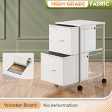 DEVAISE 2 Drawer Mobile File Cabinet, Rolling Printer Stand with Open Storage Shelf, Fabric Vertical Filing Cabinet fits A4 or Letter Size for Home DEVAISE
