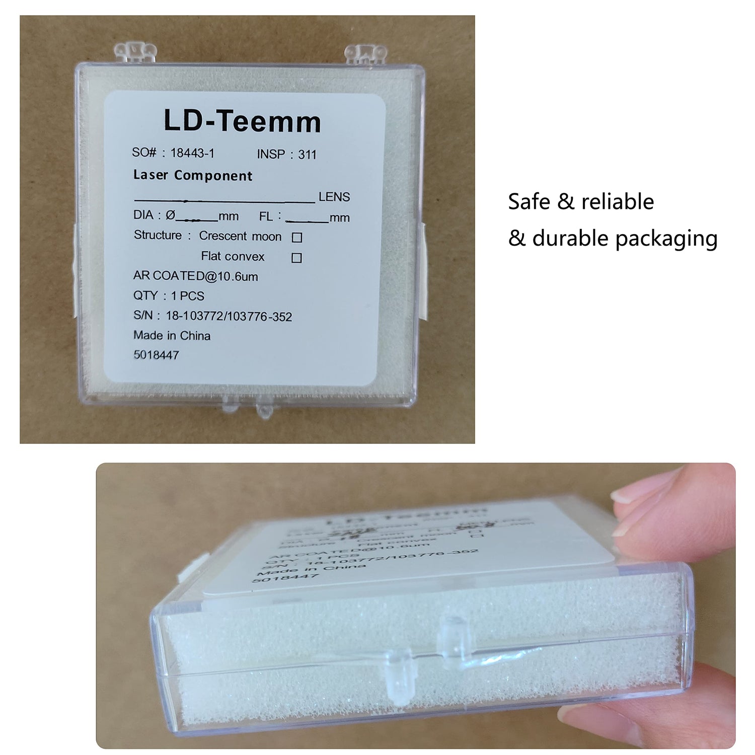 LD-Teemm CO2 laser Focus Lens, 19mm laser Focal lens laser Mirror, CVD ZnSe lens (1pcs) for CO2 Laser Cutting Engraving 40W-150W Machine, LD-Teemm