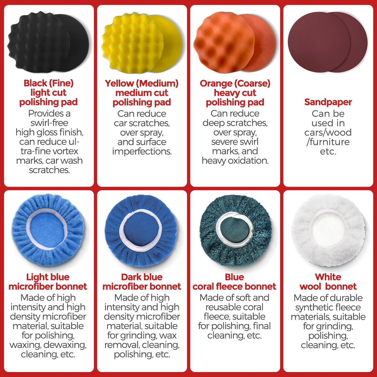 FORASTO 40Pack Cordless Buffer Polisher,DA Buffer Polisher Waxer for Car Detailing, Car Buffers And Polishers kit,Car Accessories,6 Variable Speed, FORASTO