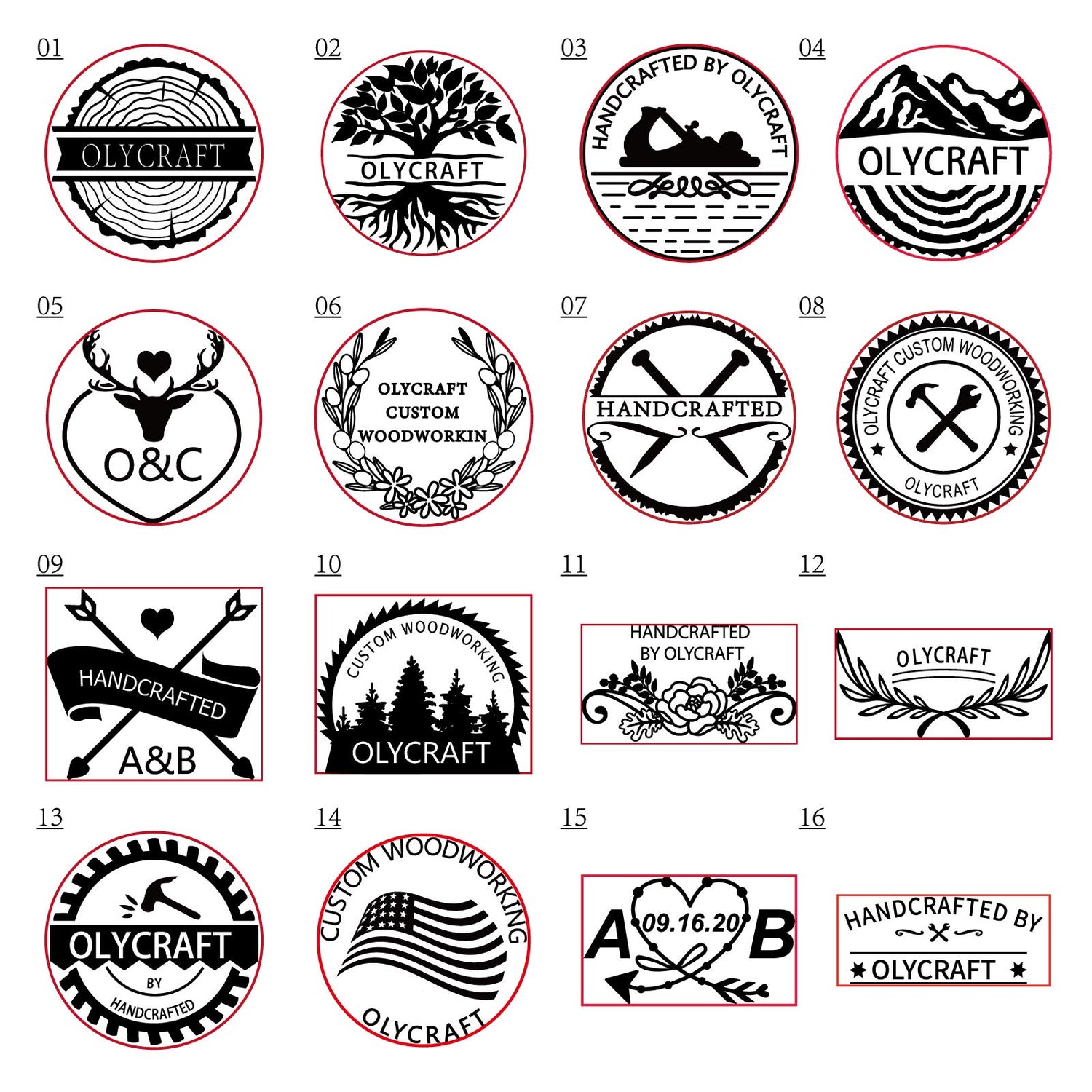 Custom Logo Brass Branding Iron with Wood Handle for Leather, Wood, and Baking - OLYCRAFT OLYCRAFT