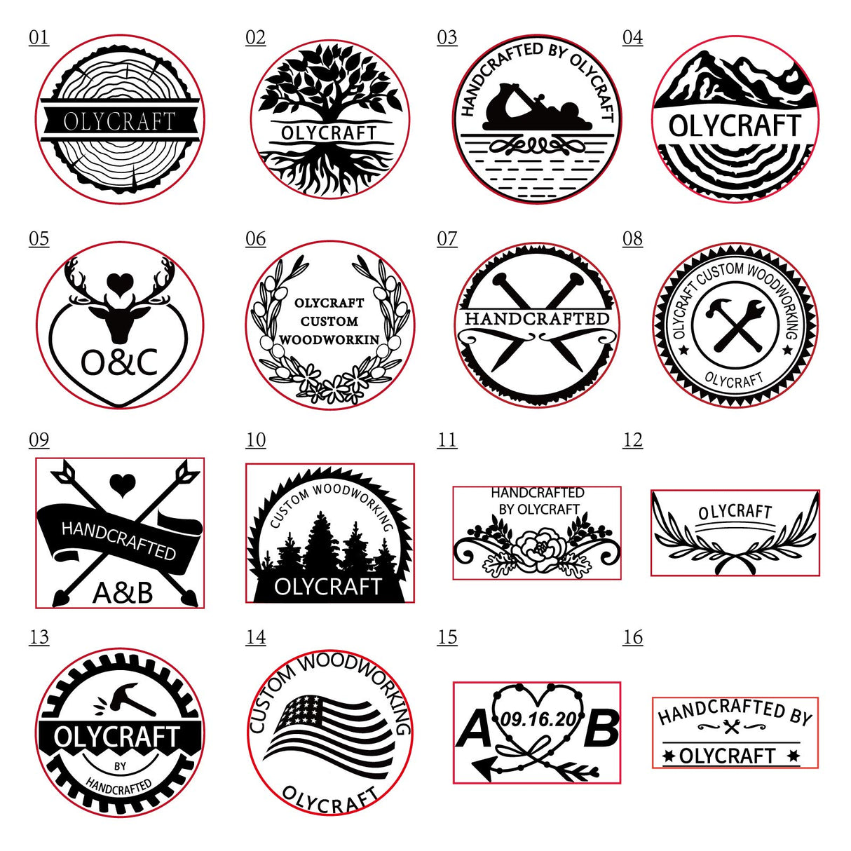 Custom Logo Brass Branding Iron with Wood Handle for Leather, Wood, and Baking - OLYCRAFT OLYCRAFT