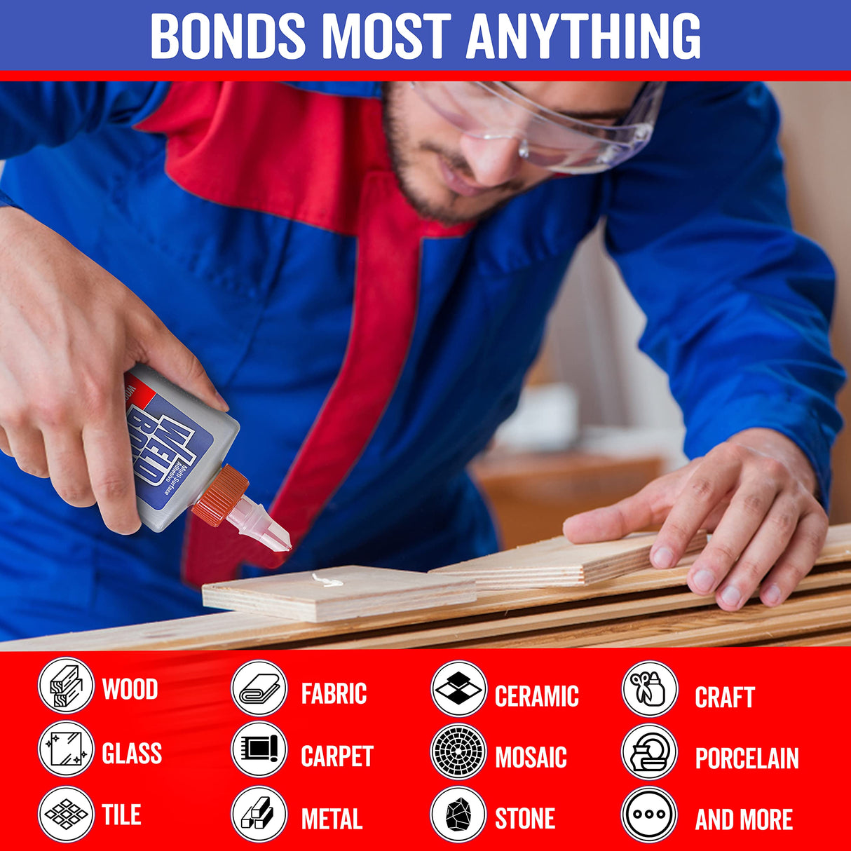 Weldbond Non-Toxic Multi-Surface Glue That Bonds Most Anything! Use as Wood Glue or for Glass Mosaic Ceramic Pottery Craft Tile Porcelaine Stone Weldbond