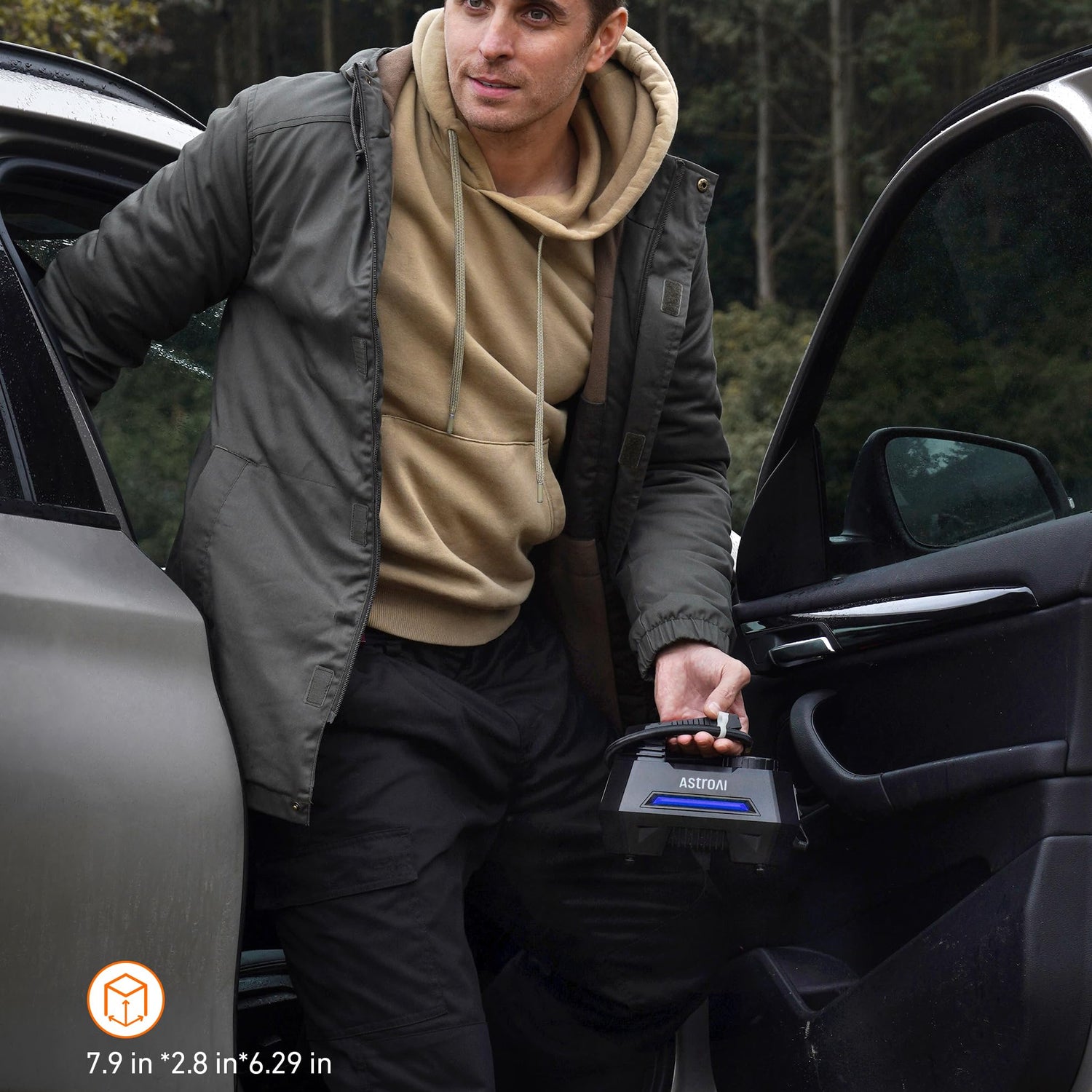 AstroAI Tire Inflator Portable Air Compressor Air Pump for Tires - Car Accessories, 12V DC Auto Pump with Digital Pressure Gauge, 100PSI with AstroAI