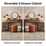 Tribesigns Vanity Desk with 5 Drawers, Makeup Vanity Table Dressing Table with Side 3-Drawer Chest, Make Up Vanities for Women, Girls (Without Tribesigns