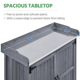 Yaheetech Garden Potting Bench Table, Outdoor Garden Horticultural Wooden Storage Cabinet & Solid Wood Planting Work Bench with Large Space Storage & Yaheetech