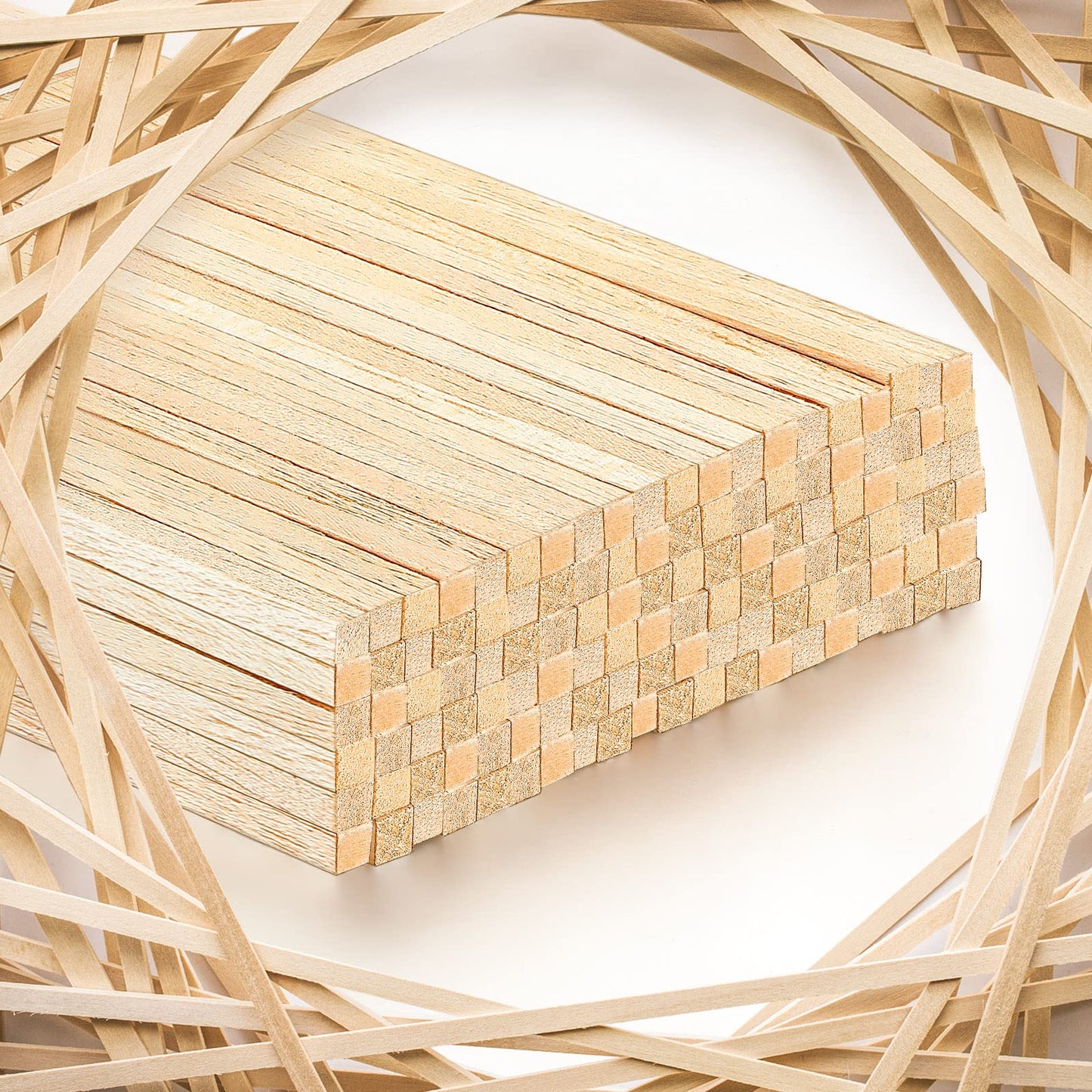 120 Pieces Balsa Wood Sticks 1/4 x 1/4 x 12 Inch Balsa Wood Strips Hardwood Square Wooden Dowels Unfinished Balsa Wood Strips for Craft DIY Supplies