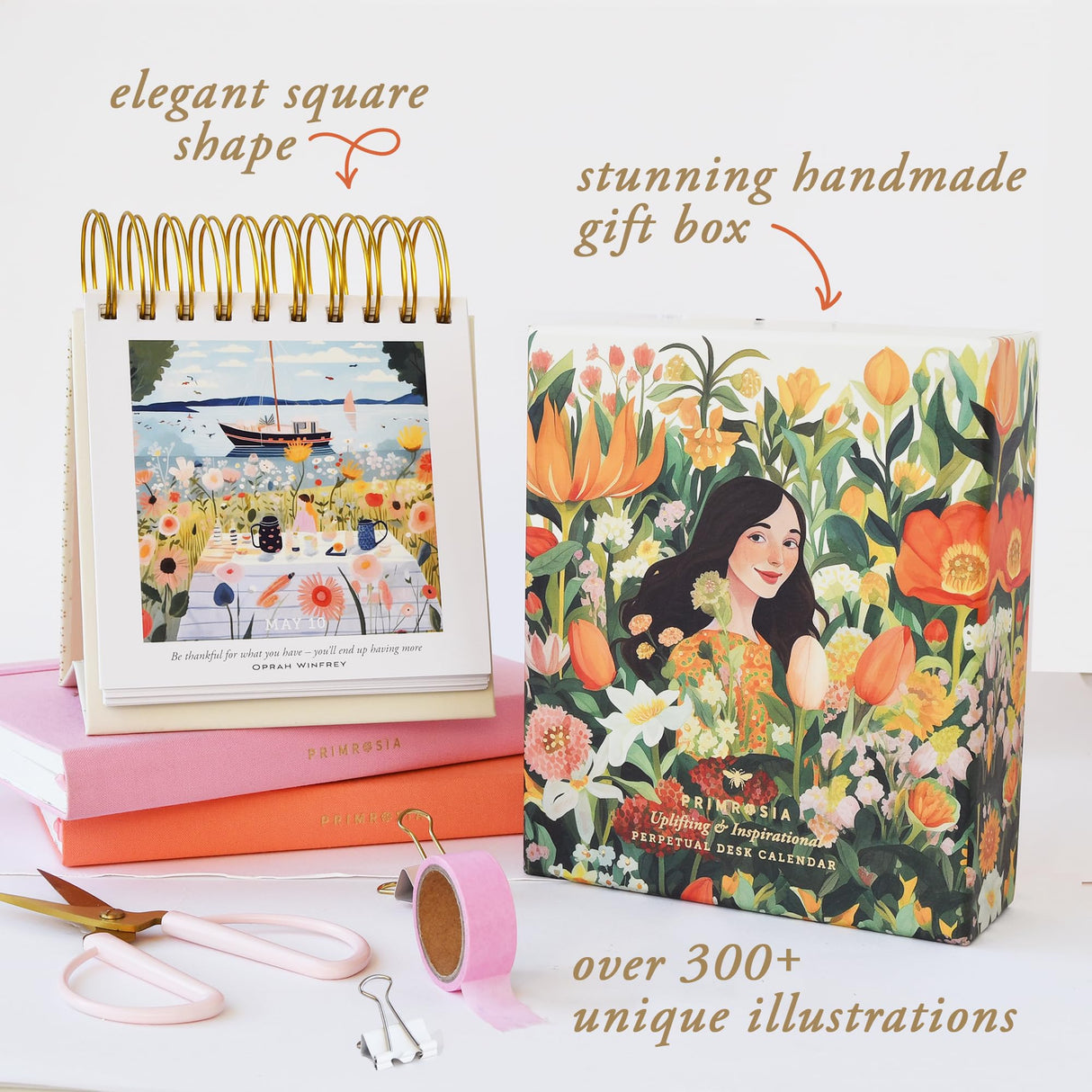 Desk Companions – Versatile Tip Marker Pens and Motivational Perpetual Desk Calendar Primrosia