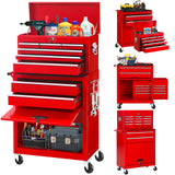 INTERGREAT Rolling Tool Chest with Wheels and 8 Drawers, Detachable Large Tool Cabinet with Lock for Garage, Locking Mechanic Tool Cart with Black INTERGREAT