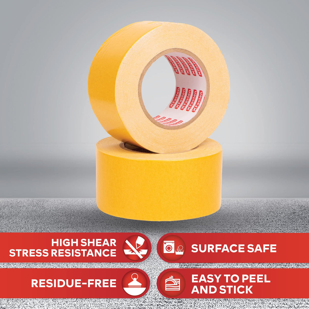 XFasten Double Sided Woodworking Tape 1-inch 180-Feet Total 3-Pack Double Stick Tape for Router Templates for Woodworking Tools; Wood Crafter Double XFasten