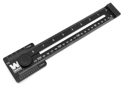 WEN ME251R 10-Inch Aluminum Offset Marking Gauge and Layout Tool with Laser-Etched Scale - WoodArtSupply