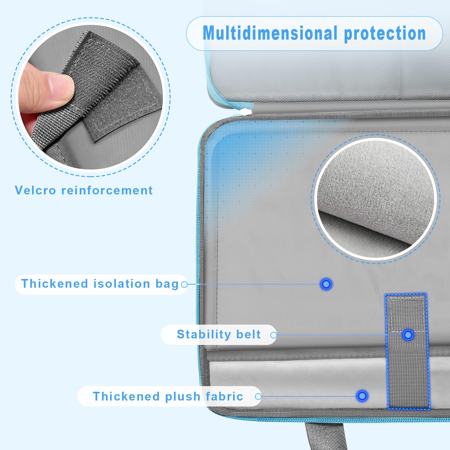 ZINZ Slim and Expandable Laptop Sleeve 15 15.6 16 Inch Case Bag for 15"-16" Notebooks Water-Resistant Handbag Multipurpose Computer Accessories ZINZ