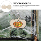 PartyKindom 2Pcs Wooden Pendant Wood Boards Unfinished Halloween Door Sign chirtmas Decor Fall Decor Wood Pumpkin Welcome Sign DIY Halloween Decor PartyKindom