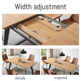 ZckyCine Modern mid-Century Dining Table Dining Table and Chairs for 6 Rectangular Wooden Dining Table Expandable Dining Table Space-Saving ZckyCine
