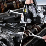 WORKPRO 22-Piece Ratcheting Combination Wrench Set, 72 Teeth, Combo Ratchet Wrenches Set with Organizer Box, Metric 6-18mm & SAE 1/4-3/4" WORKPRO