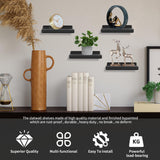 KEJJNYER 8 Pack Metal SlatWall Shelves, 4x10 Inch Slat Wall Shelves Black Flat Slat Board Shelving Slat Wall Panel Shelves for Shoes Retail Display KEJJNYER