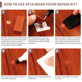XFCA Floor Repair Kit,Laminate Hardwood Vinyl Floor Repair Kit with Heat Pen DIY Manual Floor Furniture Touch Up Marker Wood Floor Wax Cover Lvp XFCA