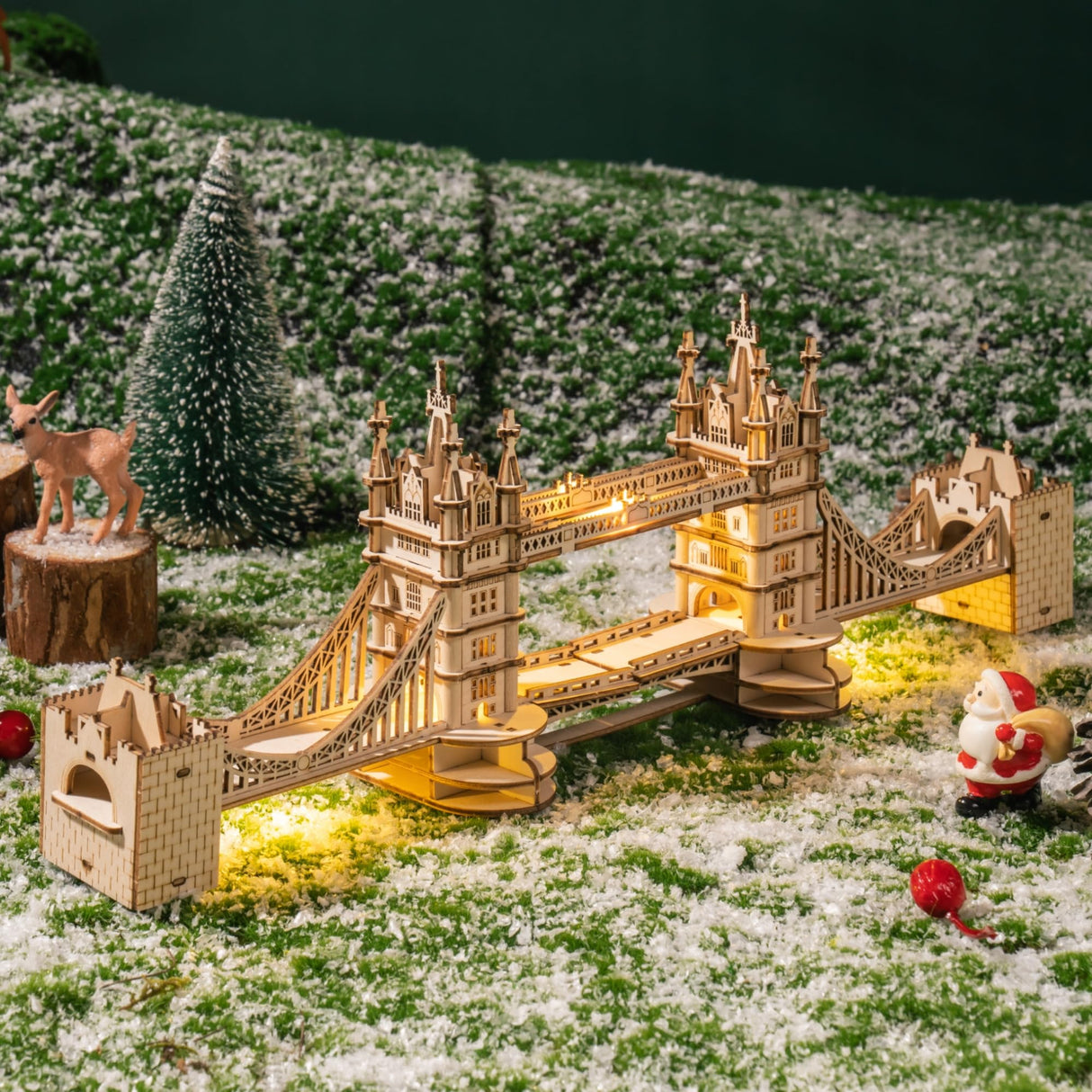 Rolife 3D Wooden Puzzles DIY London Tower Bridge Craft Model Kits for Adults to Build Birthday Gfit for Friends and Family Rolife