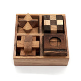 BSIRI 4-in-1 Wooden Puzzle Box Set – Challenging 3D Brain Teasers for Adults BSIRI
