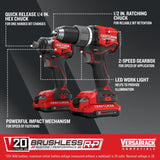 CRAFTSMAN V20 RP Cordless Drill and Impact Driver, Power Tool Combo Kit, 2 Batteries and Charger Included (CMCK211C2) Craftsman