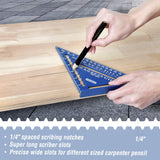 WORKPRO Aluminum Alloy Carpenter Square and Zinc-Alloy Square Ruler Set - 7 in. Rafter Layout Tool and 12 in. Combination Square Combo WORKPRO