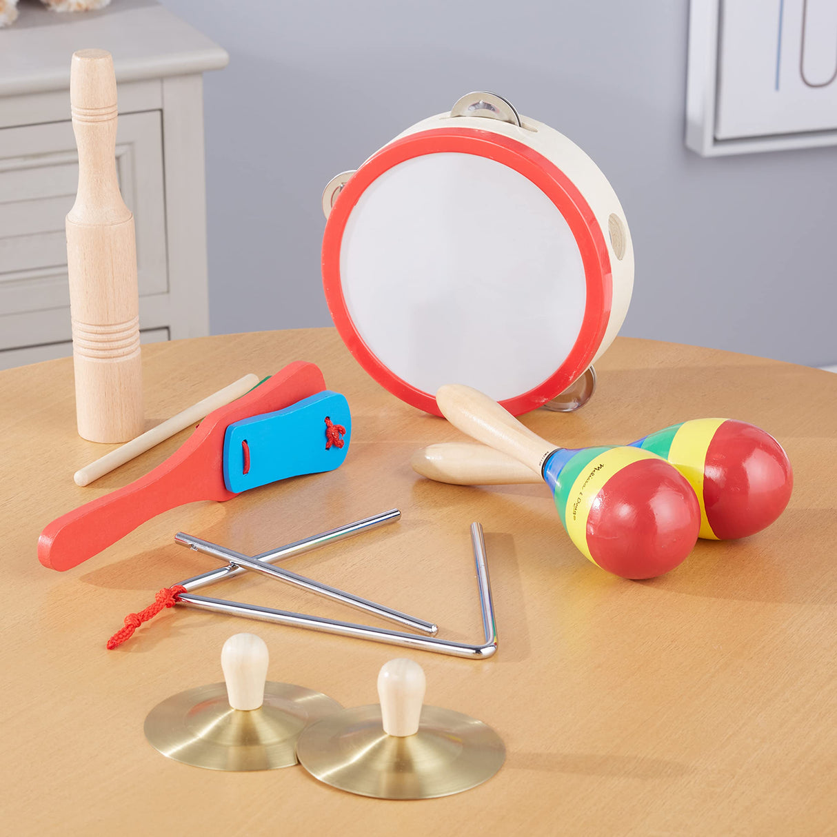 Melissa & Doug Band-in-a-Box Clap! Clang! Tap! - 10-Piece Musical Instrument Set - Kids Musical Instruments, Wooden Percussion Instruments For Melissa & Doug