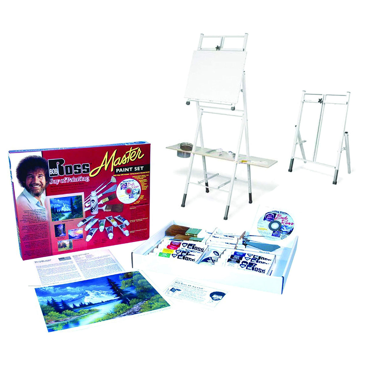 Bob Ross Master Artist Oil Paint Set & 2-in-1 Studio Easel Combined Set BobRoss